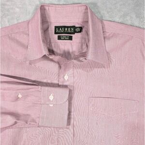 Lauren Ralph Lauren Mens Classic Fit Non Iron Dress Shirt Burgundy 16‎ 32/33